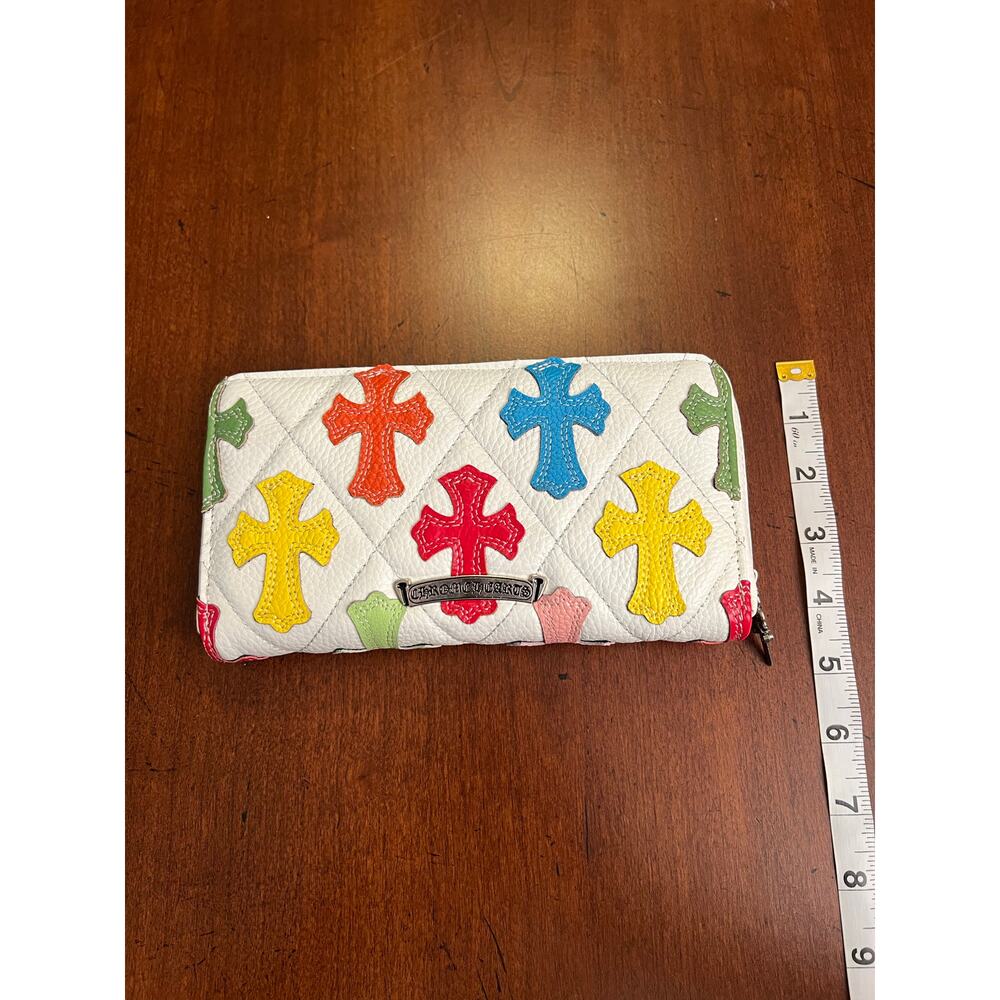Chrome Hearts Multi Color Cross Patch Wallet In W… - image 4